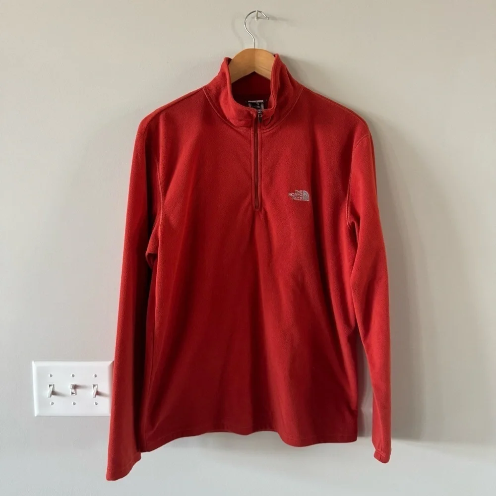 The North Face Crimson Orange Half-Zip Fleece Long Sleeve